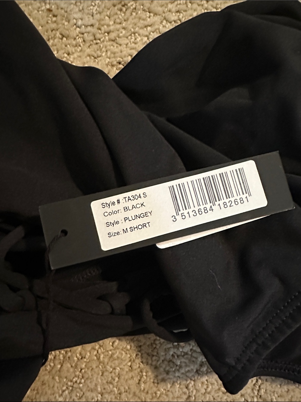 NWT TA3 Plungey one piece swimsuit black extra medium short - Picture 4 of 4